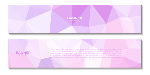 set of banners abstract pink purple geometric triangles background for business