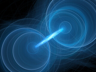 Blue glowing quantum correlation