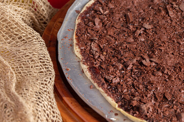 chocolate pizza. Brazilian sweet pizza