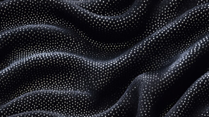 real seamless background of silk satin fabric in dark color. Multi-colored textile made of shiny threads and yarns with sequins. Generative AI.