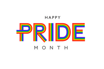 PRIDE MONTH Rainbow alphabet ,LGBT Pride month typography design ,rainbow text typography LGBTQ Pride month ,Happy Pride month vector design, HAPPY PRIDE MONTH  2023.