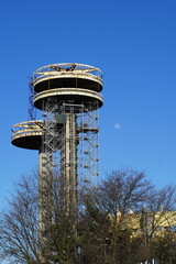 Fototapeta na wymiar water tower in the park, New York State Pavilion Observation Towers, New York State Pavilion Observation Towers, Fresh Meadows Corona Park