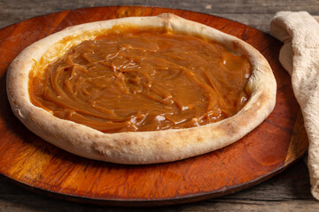 dulce de leche pizza. Brazilian sweet pizza