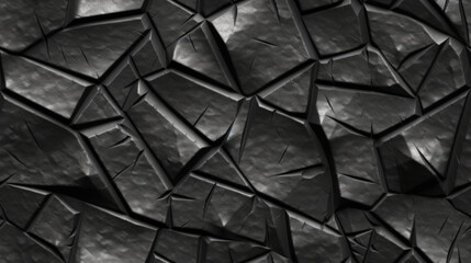 Seamless background texture of the earth with cracks, shale and stone in dark colors. Generative AI