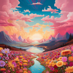 Obraz na płótnie Canvas sunset in the mountains