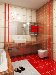 3d rendering of the modern bathroom