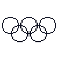 Obraz premium Abstract pixel circles rings on background logo icon isolated symbol Win emblem template Uncombined element Modern design Fashion print for clothes apparel invitation card banner poster flyer ad