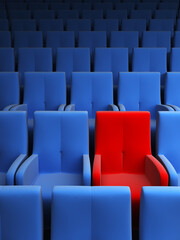 the auditorium with one reserved seat