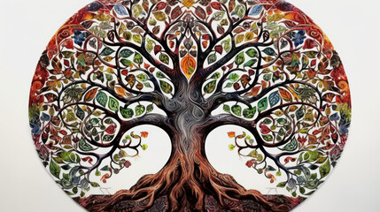 Fototapeta premium Celtic style Tree of Life created with generative AI technology