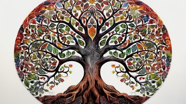 Fototapeta Celtic style Tree of Life created with generative AI technology