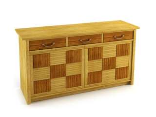 bureau 3d rendering on white background