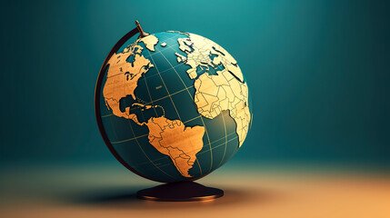 Globe close-up on a blurred background, generative AI.