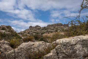 Beautifull exposure of the El Torcal de Antequera, wich is known for its unusual landforms, and is regarded as one of the most impressive karst landscapes in Europe located in Sierra del Torcal, Anteq