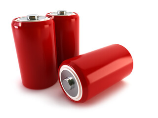 the isolated batteries 3d rendering