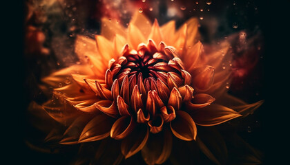Vibrant chrysanthemum blossom, beauty in nature design generated by AI