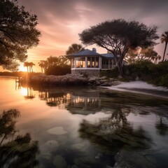 Fototapeta premium sunset on a river