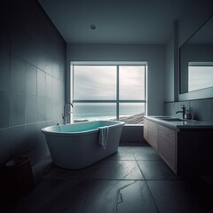 Fototapeta na wymiar bathroom with bathtub