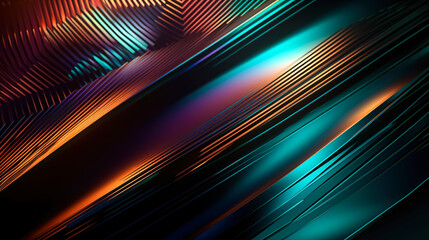 Abstract dark background with colorful glow, generative AI.