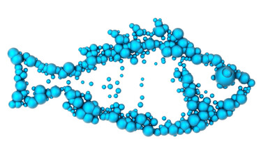 isolated symbolic 3d fish