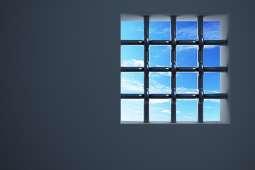 prison's window 3d rendering