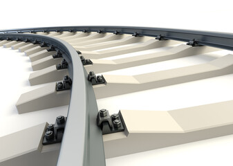 isolated railway. 3d rendering