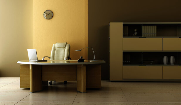 modern office interior 3d rendering