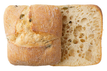 Traditional italian wheat bread, ciabatta