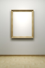 blank frame in the gallery, 3d rendering