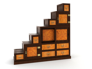 japanese bureau 3d rendering isolated