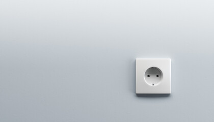white wall outlet closeup 3d render