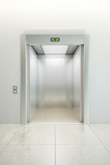 modern elevator with open doors