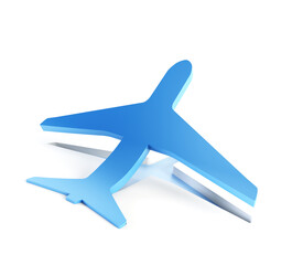 symbolic airplane take off, isolated 3d render