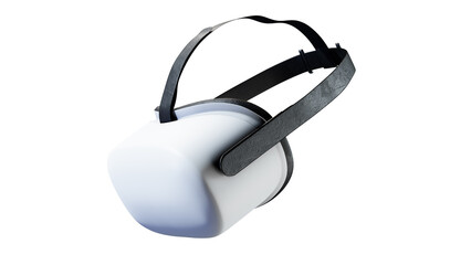 Modern virtual reality glasses for the orange prefix 3d render on a gray background with a shadow