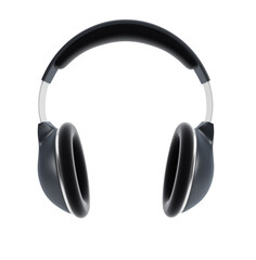 symbolic headphones, isolated 3d rendering