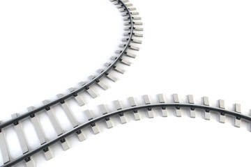 Fototapeta premium diverging railway. isolated 3d rendering