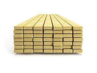 stack of planks, isolated 3d render