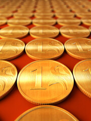3d rendering of the golden coins