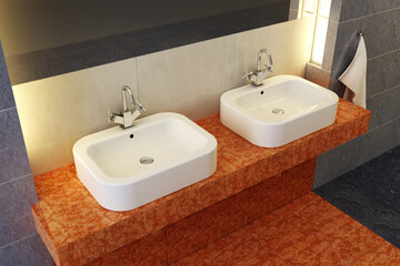 3d rendering of the modern bathroom