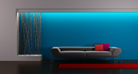 3d rendering of modern lounge room