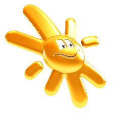 isolated symbolic sun smile 3d rendering