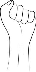 Simple Hand Drawn Line Illustration of a Hand Fist Symbol