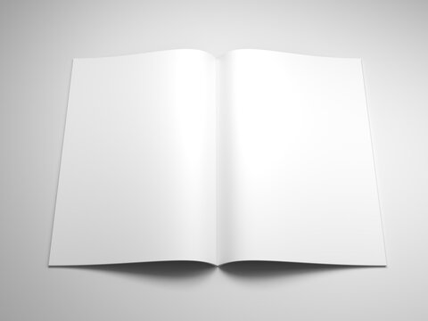 open book with blank pages 3d rendering