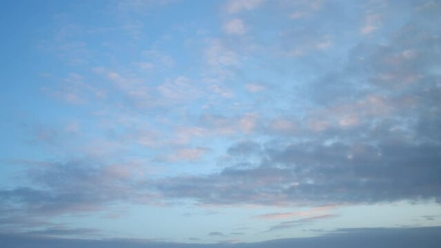 Morning cloudy sky as background, video timelapse.