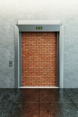 modern elevator with deadlock 3d render