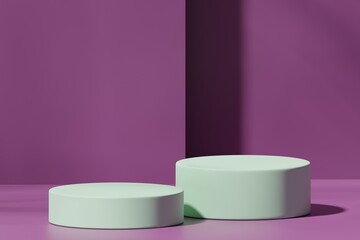 Scene with a podium for product presentation, 3d rendering