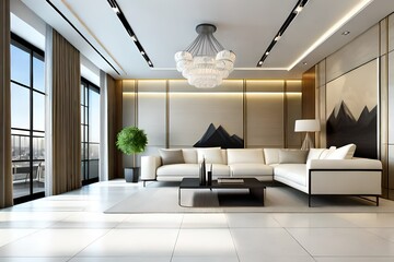 luxirious living room created with Generative AI technology	