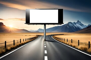 giant billboard in the middle of the road created with Generative AI technology	