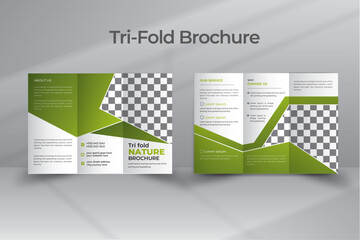Natural and organic products trifold brochure cover design.Vector illustrations for marketing material, ads and magazine, natural products presentation templates.
