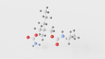 carisoprodol molecule 3d, molecular structure, ball and stick model, structural chemical formula soma