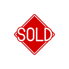 Sold sign icon isolated on transparent background